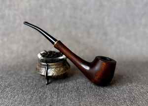 Pipa de Madera para Fumar Cigarros de Estilo Vintage, Pipa de Tabaco de Madera Maciza Hecha a Mano con Agarre Cómodo - Product Image 4