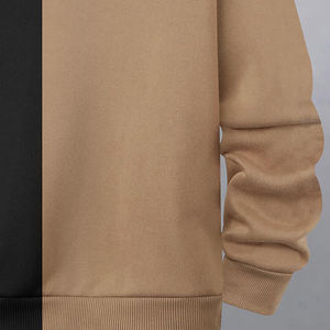 Sudadera con capucha con estampado de peso pesado de algodón informal personalizada para hombre al por mayor Sudadera con capucha de mezcla de algodón de invierno básica de bloque de color de dos tonos - Product Image 4