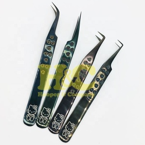 Pinzas Profesionales para Pestañas de Visón, Color Negro Mate, Punta Plateada, Acero Inoxidable, Antimagnéticas, Duraderas - Product Image 4