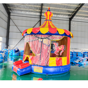 Kids Inflatable Carousel Jumper Commercial Grade PVC Bouncy <b>Trampoline</b> Outdoor Party Rental Play Center - Product Image 3