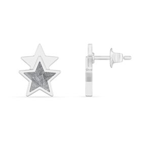 High Quality 925 Sterling Silver Stud Earrings <b>Meteorite</b> Star Shape Bezel Setting Trendy Luxury Handmade Women's Fashion <b>Jewelry</b> - Product Image 1