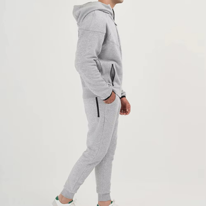Fashionable Men's Lounge Set | Grey Athletic Hoodie and <b>Pants</b> - Product Image 2