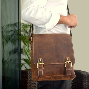Handmade Vintage Genuine Leather Waterproof Sling Crossbody Office Premium Messenger Shoulder <b>Bag</b> <b>Men</b> Women Durable Work <b>Travel</b> - Product Image 4