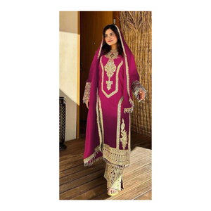 ชุดพาลาซโซทำจากผ้าไหมชินีออนสุดหรูพร้อมชุดชนเผ่าทันสมัยสำหรับงานรื่นเริงงานแต่งงานและงานปาร์ตี้ - Product Image 1