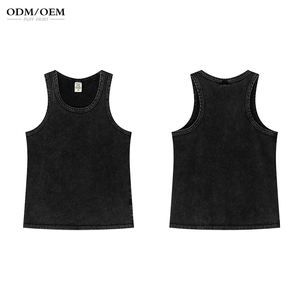 Wholesale Price Washed Tank Top <b>Men</b> Washed Vintage <b>Tshirt</b> Vest <b>Sleeveless</b> Streetwear Tank Top T Shirt - Product Image 3