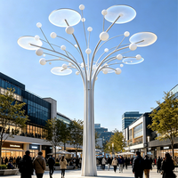 Sculpture d'arbre lumineuse RGB en acier inoxydable avec télécommande, éclairage extérieur IP65 pour parcs et aménagements paysagers