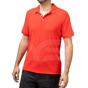 Vente en gros de polos de sport pour hommes en coton/élasthanne avec logo personnalisé en tissu mélangé pour l'été - Product Image 3
