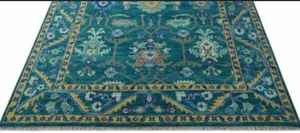 Tapis antique vert luxueux Oushak turc noué à la main 4x6 à 10x14 pieds taille personnalisable salon ensembles de tapis faits à la main - Product Image 5