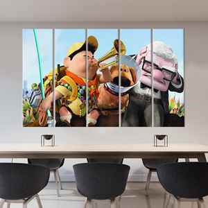 Cadeau moderne en toile : Affiche Carl et Russell - Œuvre d'art imprimée sur toile, 5P : Prêt à accrocher - Product Image 1