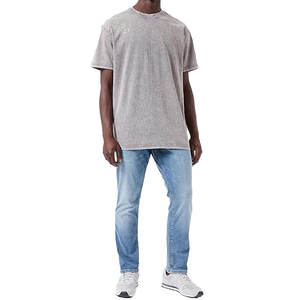 เสื้อยืดผู้ชายแขนสั้นฟอกสีลายวินเทจดีไซน์ใหม่ล่าสุดเข้ารูป - Product Image 1