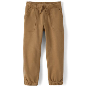 Pantalons de jogging pour enfants en coton biologique, écologiques, confortables, élégants, avec poche, taille élastique, décontractés, respirants, légers - Product Image 1