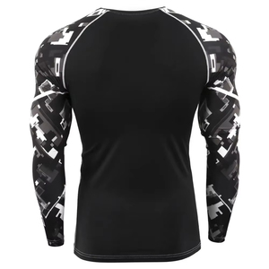 Protector de erupción de manga larga de sublimación personalizado de calidad superior para hombres BJJ MMA atletas Jiu Jitsu Rash Guard para adultos - Product Image 2