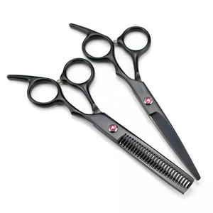 Tijeras de peluquería profesionales negras de 6,0 pulgadas, tijeras de corte grandes de peluquero japonesas 440C, tijeras de adelgazamiento, cortadora de pelo - Product Image 1