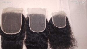 Perruques indiennes vierges en cheveux naturels, temple brésilien péruvien 4X4 13x4 fermeture frontale en dentelle à cuticules alignées pour femmes noires - Product Image 5