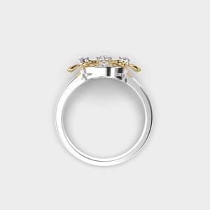 Anillo de Compromiso con Diamante Cultivado en Laboratorio de 1.0 Quilates, Corte Brillante, Diseño Floral Elegante, Oro Sólido de 14k, Chapado en Rodio, Romántico para Boda - Product Image 3