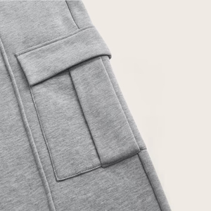 Pantalones de chándal de calle pesados personalizados algodón gris suelto pierna ancha de gran tamaño secado rápido transpirable cónico Jogger pantalones de chándal - Product Image 6