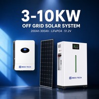 Système solaire hors réseau 51,2 V 200 Ah 300 Ah 3 kW 10 kW LiFePO4 complet pour maison isolée