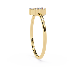 Anillo de Boda Étnico Elegante con Diamante Natural Alternativo de Corte Marquesa de 0.34 Quilates en Oro Amarillo de 10K con Certificación Internacional IGI - Product Image 5