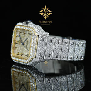 Montre de luxe pour homme avec bracelet en or blanc, qualité supérieure, diamant moissanite, style hip-hop, prix raisonnable pour offrir en cadeau en Inde - Product Image 4