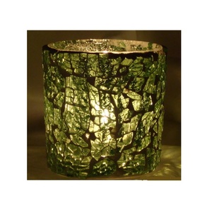 Porte-lumière en mosaïque verte, thème classique, bougies en verre, vente en gros, bougie colorée bon marché, divers modèles - Product Image 1