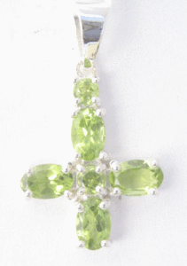Pendentif en péridot naturel pour femme Shah Gems en argent sterling 925 avec finition or rose et plaqué rhodium, bijou charme - Product Image 1
