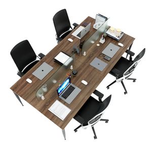 Mesa de Salón de 4 Plazas, 240x120cm, Madera Contrachapada con Revestimiento de Melamina, Diseño Minimalista, Patas Cónicas II, HBCN015 - Product Image 3