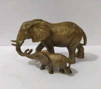 Statue d'éléphant Extra Large sur la Base, Figurine Sculpture en Bronze