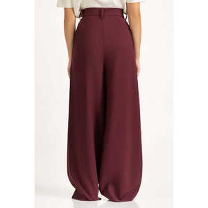 Pantalon cargo femme coupe large WM-TRC-WS25-009 en crêpe, taille élastique, délavage coloré, taille XL, effet froissé, style formel - Product Image 5