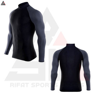 Chemises de compression de course à pied de haute qualité pour la salle de sport, respirantes, à séchage rapide, personnalisées, unisexes, manches longues, 100% polyester, OEM - Product Image 6