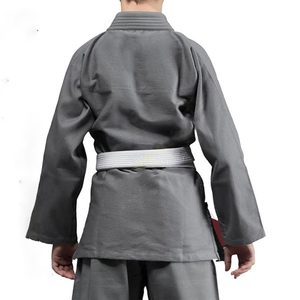 Meilleure vente de Kimono en coton tissé de perles gris 450 GSM Pantalon Ripstop pré-rétréci OEM Jiu Jitsu Gear-Ceinture blanche Jiu Jitsu Gi Jiu Wear - Product Image 2