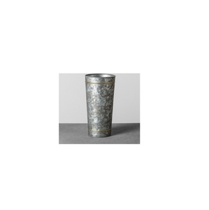 Flower Bucket Home Garden Decorative Hot Sale Metal Galvanized Flower Pot <b>Set</b> of Two Galvanized Planter Indoor Outdoor - Product Image 2