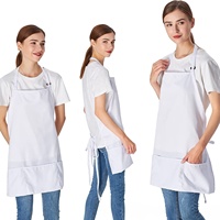 Tabliers de cuisine courts en polyester imperméables, personnalisables, avec 3 poches, pour la vaisselle, la cuisine, les chefs, les salons de beauté - Vente en gros