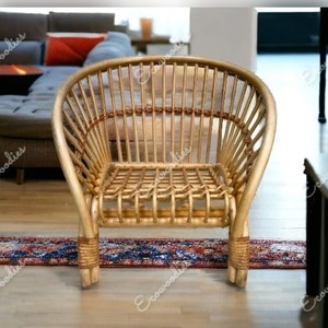 เก้าอี้เลานจ์ไม้ไผ่เดี่ยวแบบทันสมัยสำหรับสวนกลางแจ้งสวนวิลล่าห้องนั่งเล่นร้านอาหารคาเฟ่-เสถียรภาพที่ดีสำหรับการนั่งพักผ่อน - Product Image 6