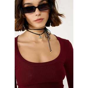 <b>Long</b> Sleeve <b>Blouse</b> <b>for</b> <b>Women</b> Casual Crew Neck Poplin Top Lace Embroidery Front Logo Polyester XL Size Regular Fit - Product Image 3