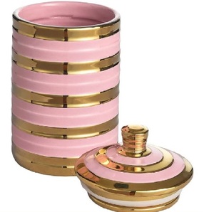 Premium Pink And Golden Galvanised <b>Storage</b> Canister Elegant Durable <b>Container</b> For Pantry Essentials And <b>Kitchen</b> Use - Product Image 1