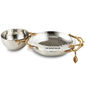 Bol décoratif rond en aluminium noir de luxe, durable, pour mariage, centre de table - Product Image 6