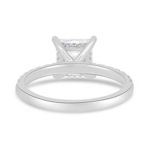 2.00CT Princess Cut Moissanite Half Eternity Anillo de compromiso Plata de Ley 925 Halo oculto Elegante banda de boda - Product Image 5