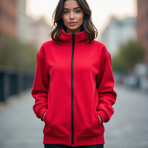 Jersey con cremallera de 1/4 cuartos, sudaderas informales ligeras de manga larga para mujer, sudaderas transpirables de algodón con media cremallera - Product Image 6