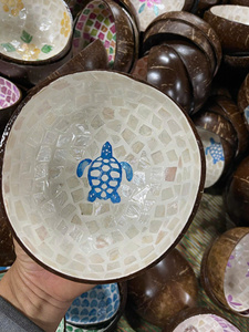 Handcrafted Polished Coconut Shell Bowl Modern Eco-Friendly Fruit Salad Dessert <b>Tableware</b> Perfect Gift Idea - Product Image 2