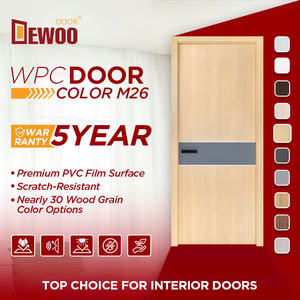 Puertas Manuales de Madera de Grano Ancho WPC con Acabado Impermeable para Decoración de Interiores de Apartamentos Modernos y Elegantes - Product Image 4