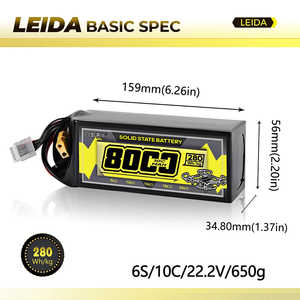 Factory Supply 296Wh/Kg 6S22.2V 12S44.4V 8Ah Lithium <b>Battery</b> <b>Lipo</b> <b>Battery</b> 5C Solid State Drone <b>Battery</b> - Product Image 6