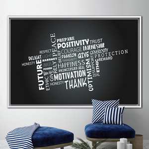 Elegant Printed Canvas Artwork: Inspirational Success Wall Decor,1P:White <b>Framed</b> - Product Image 1