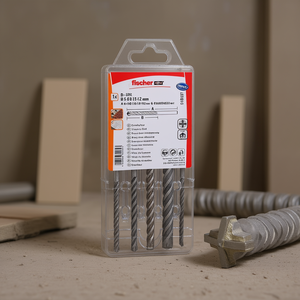 Kit de 5 forets Fischer pour mur, pointes en carbure à 4 arêtes pour maçonnerie, béton, plâtre, 5-6-8-10-12 mm - Product Image 3