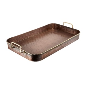 Handmade Platters and Dishes Copper Tray Dinnerware Stainless Steel and Brass <b>Metal</b> <b>Plates</b> Hot Sale Product - Product Image 5