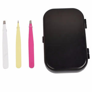 Pince à épiler 4 pièces à pointe inclinée et fine, idéale pour les poils incarnés, les éclats et les points noirs du visage - Product Image 1