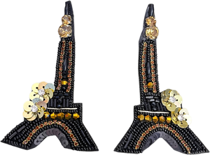 Bijoux faits main en perles de rocaille, design parisien, accessoires de mode tendance, perles noires, accessoires de mode personnalisés - Product Image 4