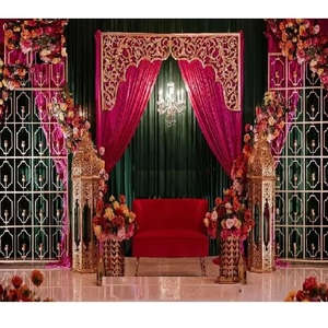 Impressive <b>Mehndi</b> Theme Stage Decoration Designer <b>Mehndi</b> Stage With <b>Candle</b> Walls Splendid Wedding <b>Mehndi</b> Stage Decor Ideas UK - Product Image 1