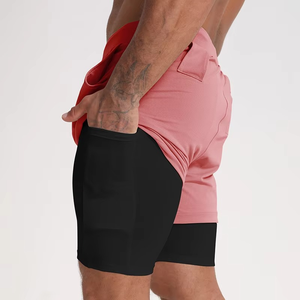 Shorts pour hommes à double couche, respirants et confortables, en laine de haute qualité, avec impression par transfert thermique du logo d'équipe personnalisé par le fabricant. - Product Image 3