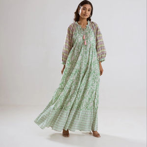 Vestido largo de algodón Anarkali estampado Kurti para mujer con traje Dupatta India nueva colección 2025 - Product Image 1