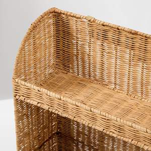 Wholesale Rattan <b>Book</b> Storage Rack Kids Room Handwoven Wicker Bookcase Magazine Toy Organizer <b>Shelf</b> Supplier - Product Image 2